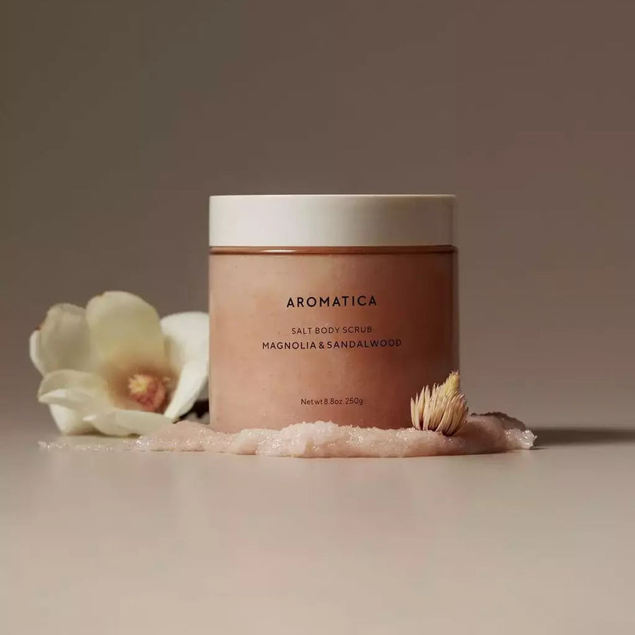 Aromatica Magnolia & Sandalwood Salt Body Scrub 250g