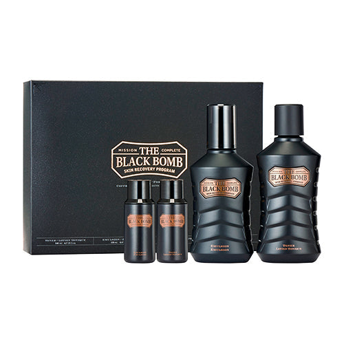 THE FACE SHOP The Black Bomb Special Set by Gentleman Korea - men's Korean skincare gift set, premium skin recovery kit for gentleman