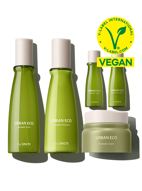The Saem  Urban Eco Harakeke Skincare 3 Set (Toner+Emulsion+Cream)