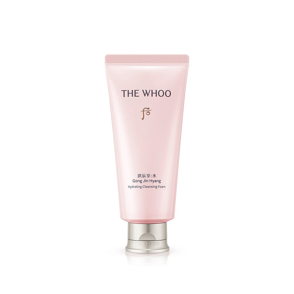 THE WHOO Gong Jin Hyang Hydrating Cleansing Foam 180ml in a pink tube