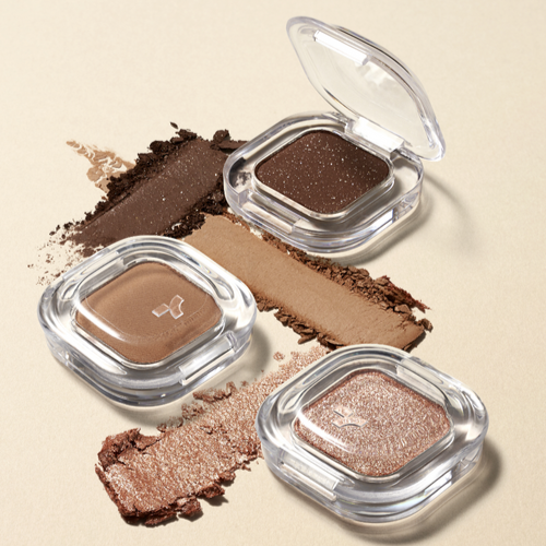 TONY MOLY Eyetone Single Eyeshadow in various shades with product swatches on display.