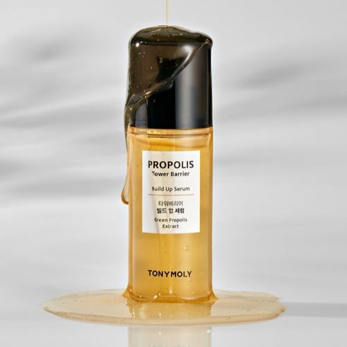 TONYMOLY Propolis Tower Barrier Build-up Serum 60ml bottle with propolis extract on a white background