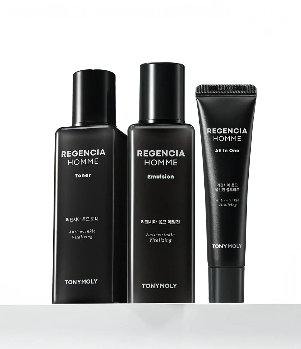 TONYMOLY Regencia Homme SKincare Set for gentlemen by Gentleman Korea – Korean men’s anti-wrinkle skincare trio