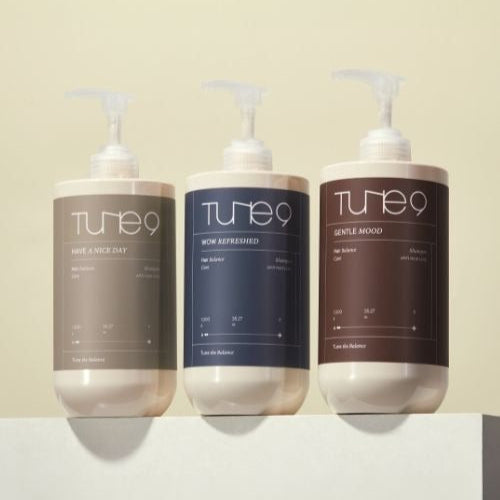TONYMOLY Tune 9 Have A Nice Day Shampoo 1000g bottle with other Tune 9 variants on display.