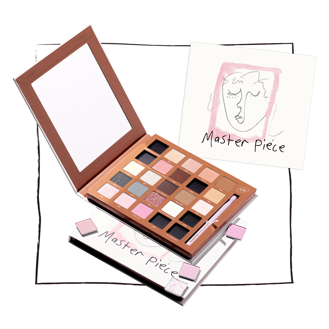 TOOQ One by Genuine Magnetic Shadow 25-Color Palette with vibrant shades displayed in open packaging.