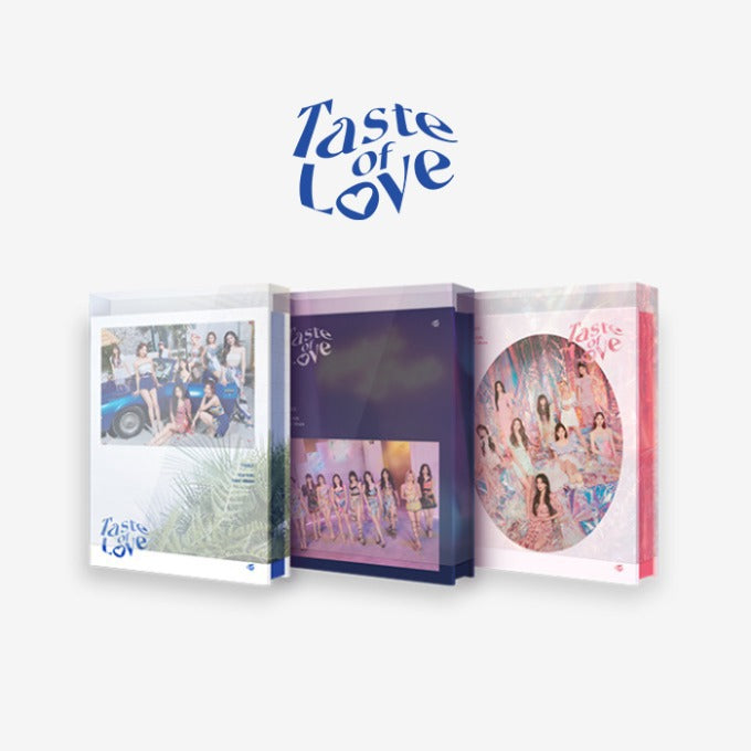 TWICE 10th Mini Album Taste of Love (Random Ver.) showing album artwork and packaging.