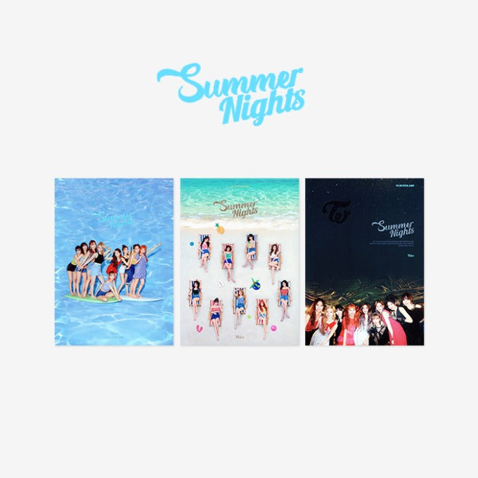 TWICE SUMMER NIGHTS 2nd Special Album (Random Ver.) cover showing beach and summer-themed artwork