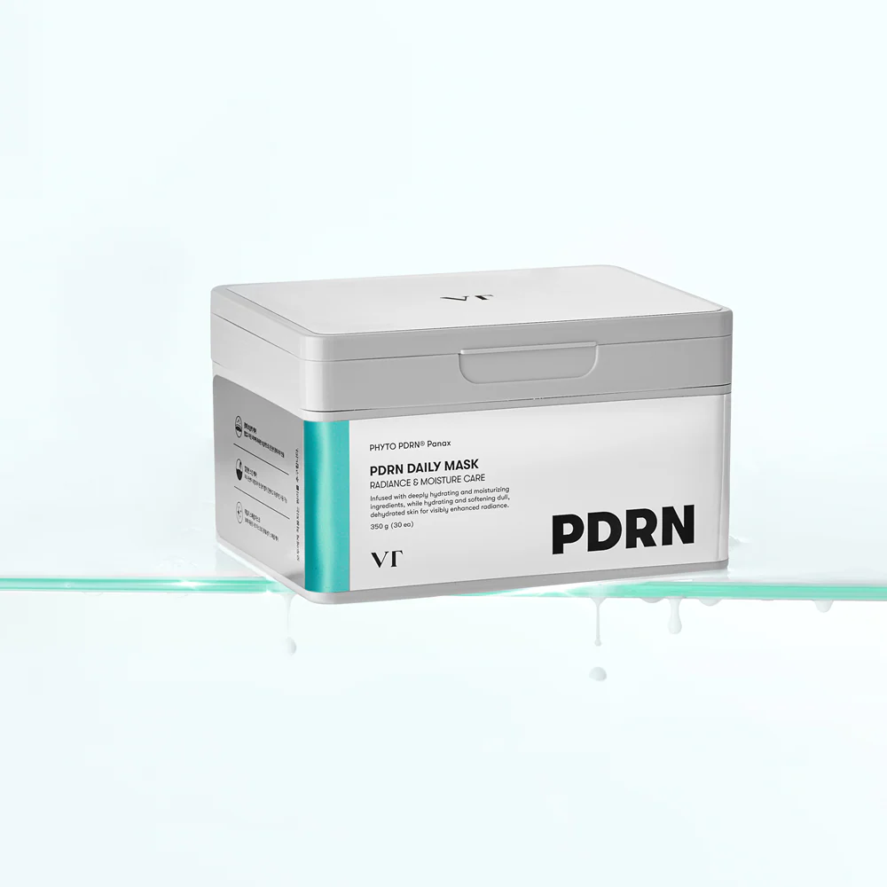 VT COSMETIC PDRN Daily Mask 30 Sheets - Box of masks displayed on clear surface