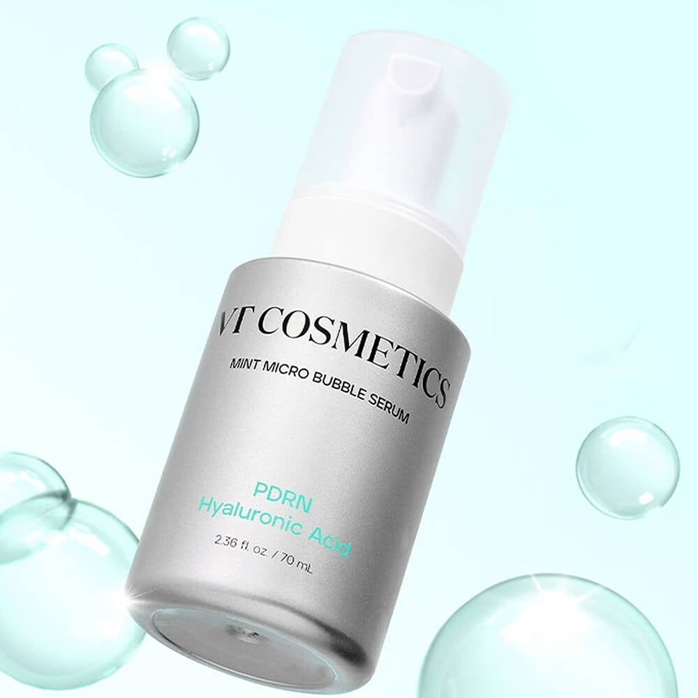 VT COSMETIC PDRN Hyaluronic Acid Mint Micro Bubble Serum 70ml with mint micro bubbles