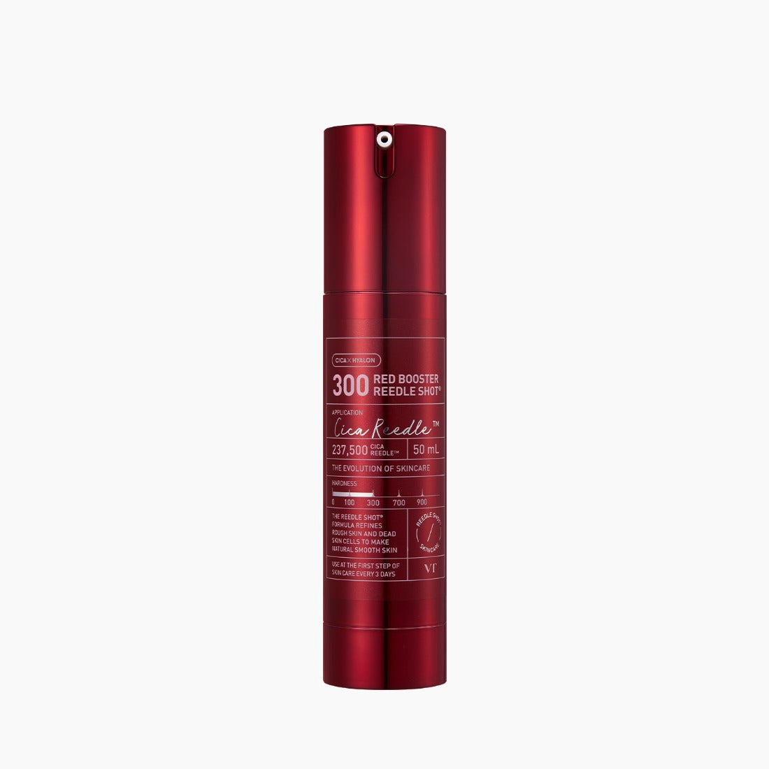 VT COSMETICS Red Booster Reedle ShotÂ® skincare bottle on white background