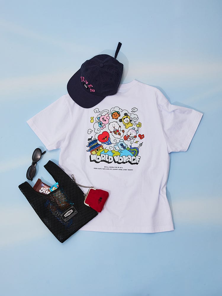 BT21 SHORT SLEEVE T-SHIRT WHITE WORLD VOYAGE