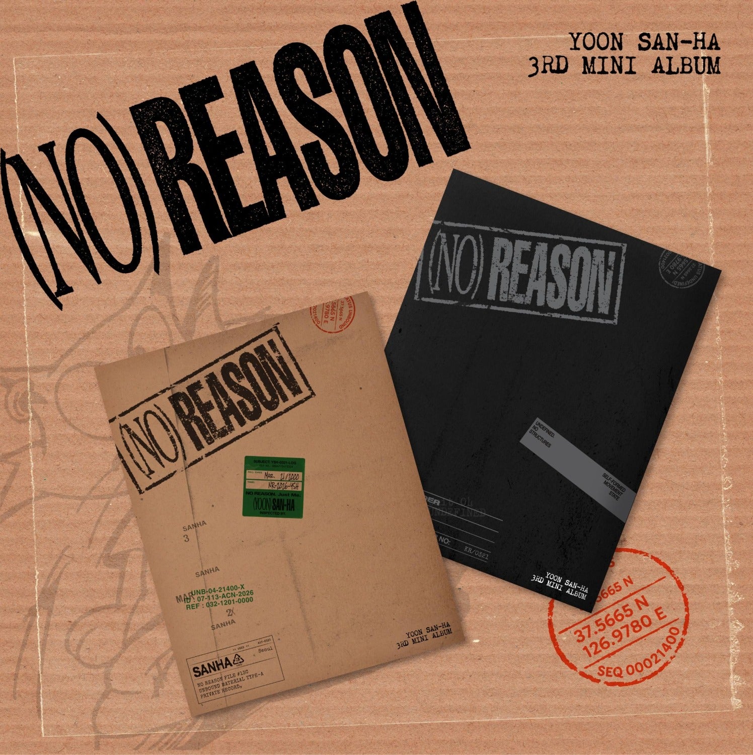 YOON SANHA - 3RD MINI ALBUM [NO REASON] (UNDEFINED VER. / UNBOUND VER.) (Random 1 of 2) - Kpop Album Koolseoul