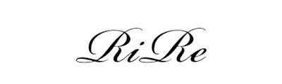 Stylized 'RiRe' logo in elegant black script on white background