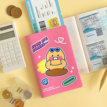 Chunsik Passport Holder Rose Travel Wallet - Official Kakao Friends merchandise | Koolseoul