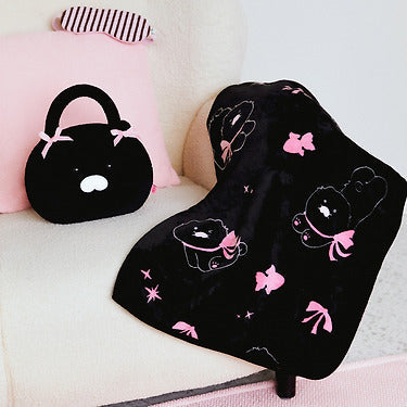 Black Pouch Blanket Chunsik - Authentic Kakao Friends from Korea | Koolseoul